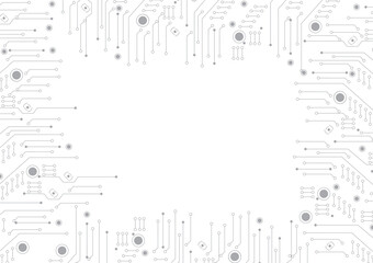 Abstract Technology Circuit board background. Grey white Abstract technology background. Digital technology with plexus background and space for your text	
