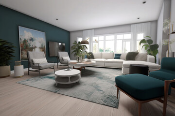 Obraz na płótnie Canvas Modern interior furnishings, drawing room created with generative ai