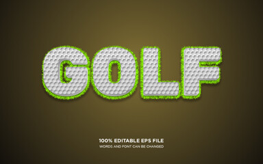 Golf 3D editable text style effect

