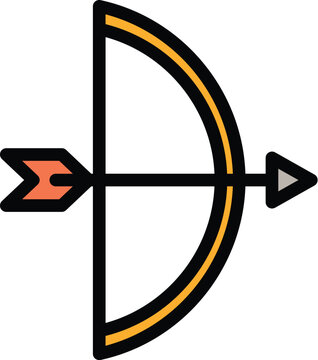 recommend clip art: Archer longbow icon outline vector. Bow arrow. Archery sport color flat