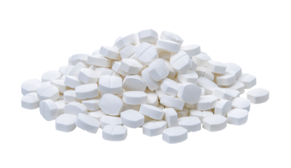 White pills on transparent png