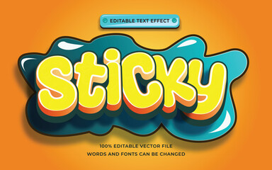 Sticky yellow text effect editable