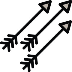 Shooting arrow icon outline vector. Archery bow. Archer target color flat