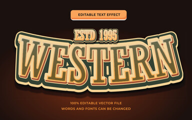 western text effect editable vintage style