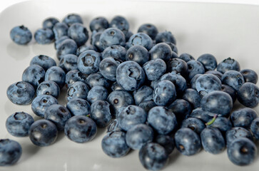 Blueberries in a plate closeup