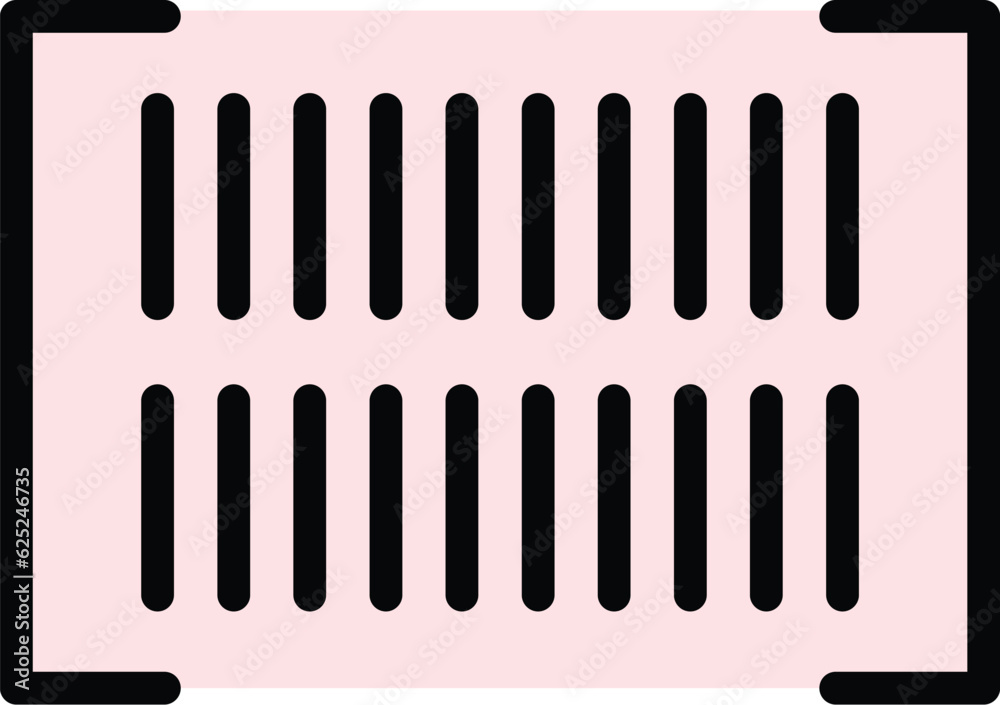 Poster scan qr code icon outline vector. smartphone cell. scanner application color flat