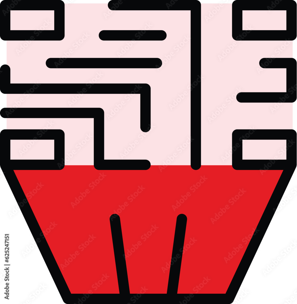 Poster qr scanner icon outline vector. scan code. bar reader color flat
