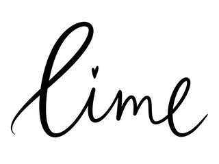 simple design element lettering hand style brush black letters label sticker condiment fruit citrus for recipe menu lime print ad logo