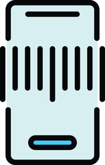 Detect barcode icon outline vector. Code scanner. Qr identity color flat