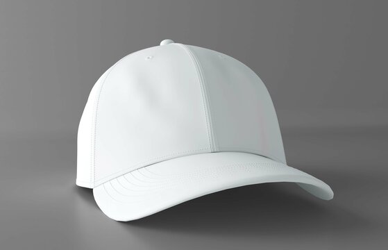 Images of white baseball cap isolated on white background. 