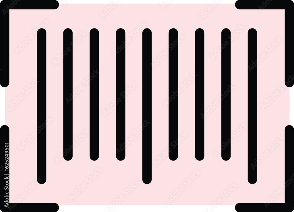 Poster unique barcode icon outline vector. code scanner. label scan color flat
