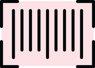 Unique barcode icon outline vector. Code scanner. Label scan color flat