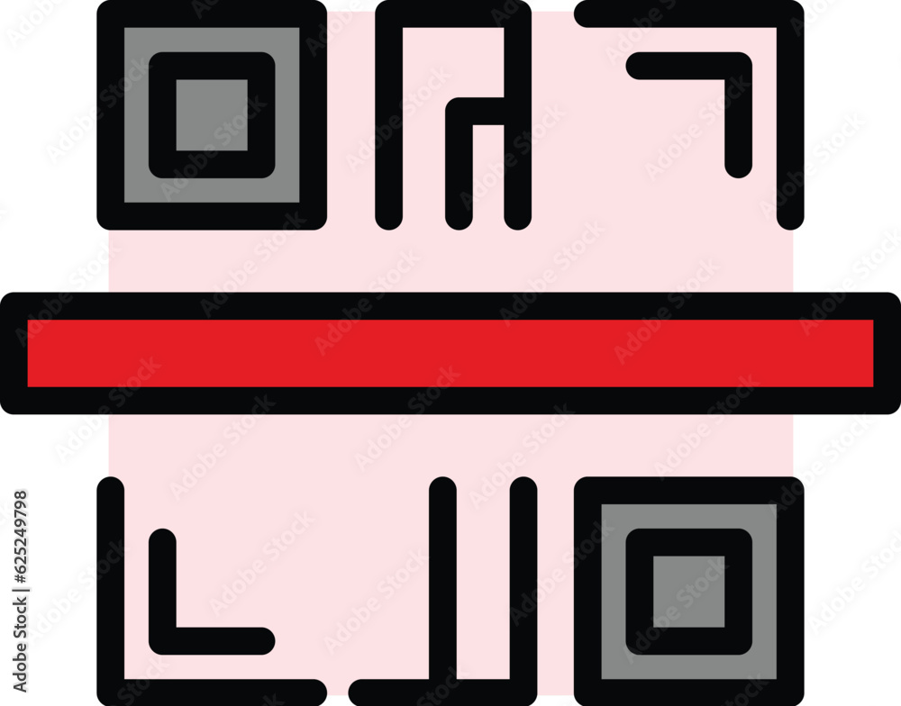 Poster checking qr code icon outline vector. phone scan. smart reader color flat