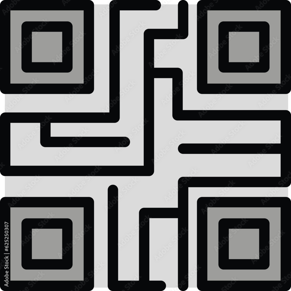 Poster matrix barcode icon outline vector. qr code. scan qrcode color flat