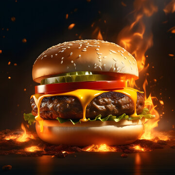 Burning Delight: The burger that challenges your senses with its explosion of flavor.
