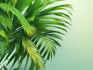 Obraz na płótnie Canvas Palm leaves and monstera leaves isolated on white background