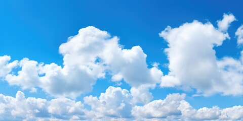 Obraz na płótnie Canvas Beautiful bright blue sky with light white clouds. Generative AI