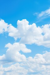 Fototapeta premium Beautiful bright blue sky with light white clouds. Generative AI