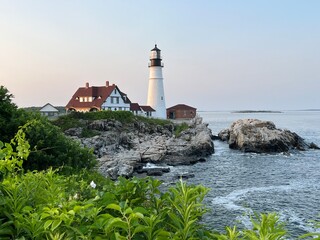 Light house on the coast of Maine, USA
