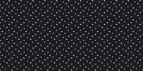 White flakes, vector and seamless. Black background and identical flakes. For printing and applying to seamless surfaces such as wallpaper or packaging.
