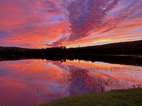 Charlie Lake sky at sunset