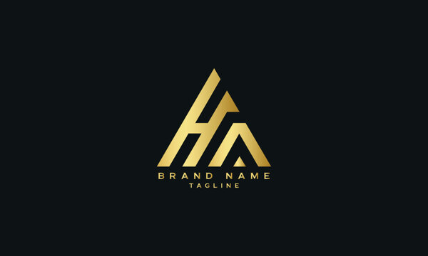 HA, AH, Abstract initial monogram letter alphabet logo design