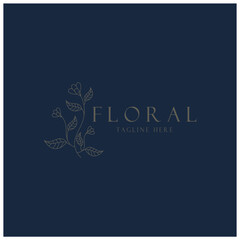 Obraz na płótnie Canvas Elegant floral and leaf frame. Delicate botanical vector illustration for labels, spas, corporate identity, and wedding invitations