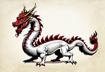 White and Red Dragon created with Generative AI.
