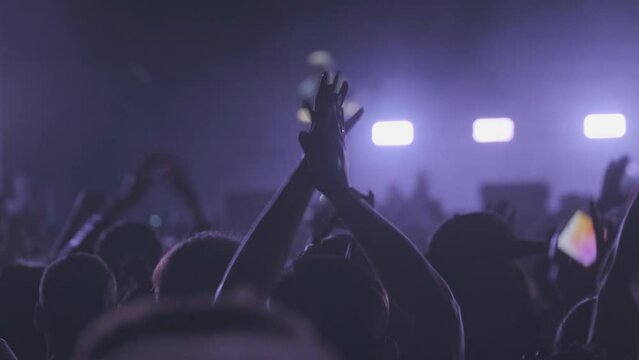 Fans clapping during live music concert