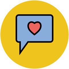 Flat trendy icon of chat bubble 