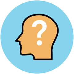 An icon of human idea flat design 