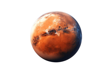 Mars Planet Isolated on Transparent Background. AI