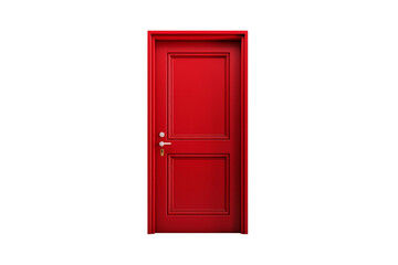 Red Exit Door Isolated on Transparent Background. AI
