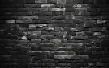 Black Wall. Black Brick Wall. Light Background for Design. Background. Made With Generative AI.	