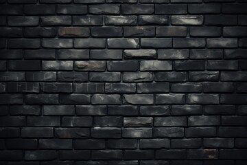 Black Wall. Black Brick Wall. Light Background for Design. Background. Made With Generative AI.	