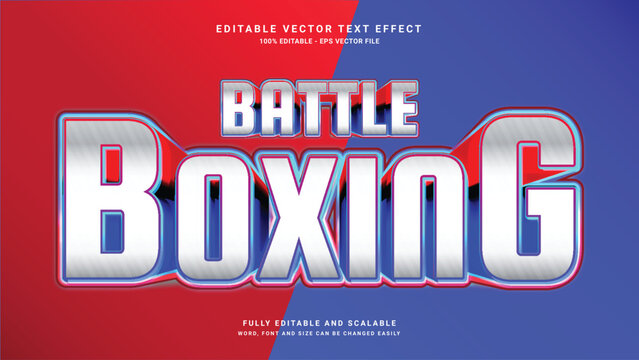 BOXING TEXT EDITABLE 3D EFFECT VECTOR GRAPHIC STYLE