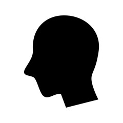 ユーザー、横顔を表す塗りつぶしスタイルのアイコン