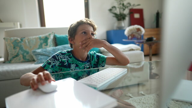 Child browsing internet kid using computer young using technology
