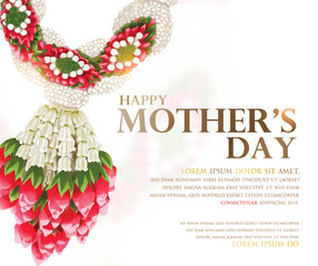 Beautiful jasmine garland placed on the frame