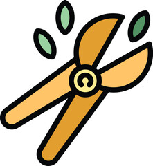 Obraz premium Garden secateurs icon outline vector. Plant pliers. Tree hedge color flat