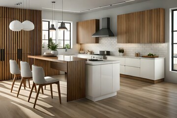 modern kitchen interior with kitchen Generated Ai Technology