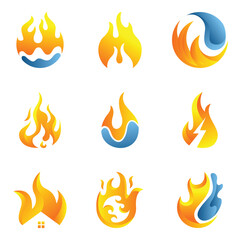 Fire spark logo bundle Free Vector illustration Design