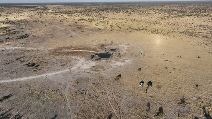 Molose waterhole in the Khutse Game Reserve, Botswana, Africa