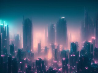 Obraz premium futuristic cyberpunk city abstract background Cinematic generative ai illustration art
