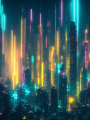 futuristic cyberpunk city abstract background Cinematic generative ai illustration art