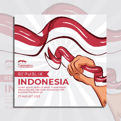 Indonesia Independence Day Social Media Flyer Banner Template
