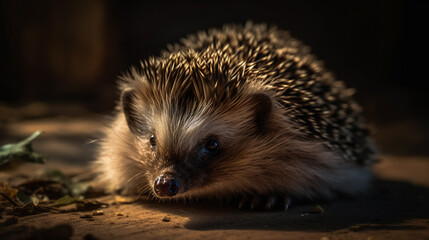 Fototapeta premium Adorable Hedgehog in the Grass.AI Generated