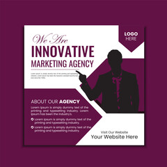 Corporate social media single post template, marketing agency web banner design, Facebook Post, Instagram Post template.