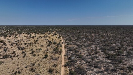 The roads inside the Khutse Game Reserve, Botswana, Africa