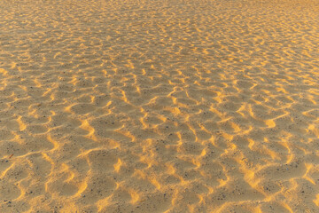 Fototapeta na wymiar Beach sand background. Sun reflected on sand.